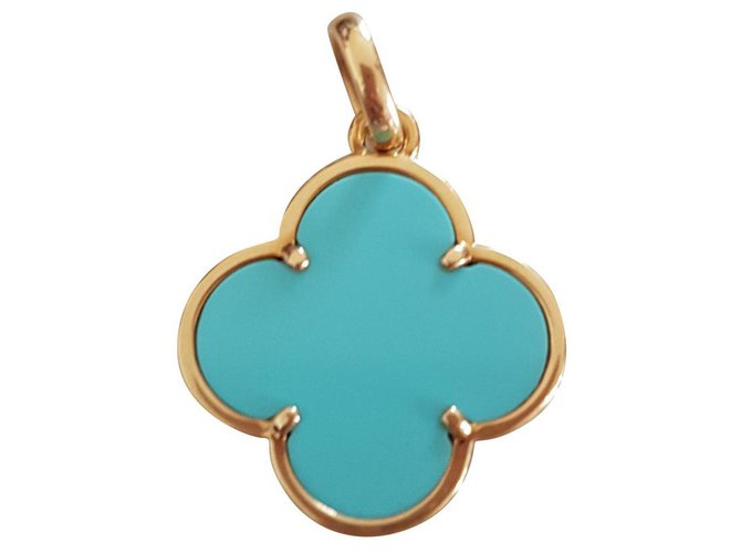 Magic Alhambra Van Cleef Arpels Turquoise Gold hardware Yellow
