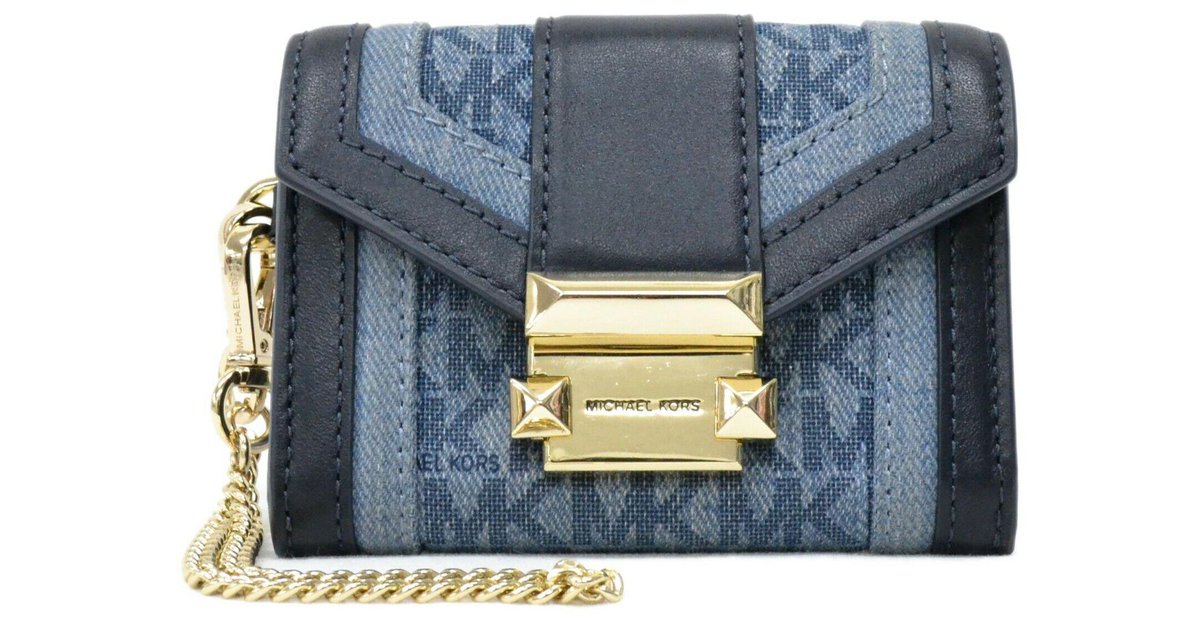 mk denim wallet