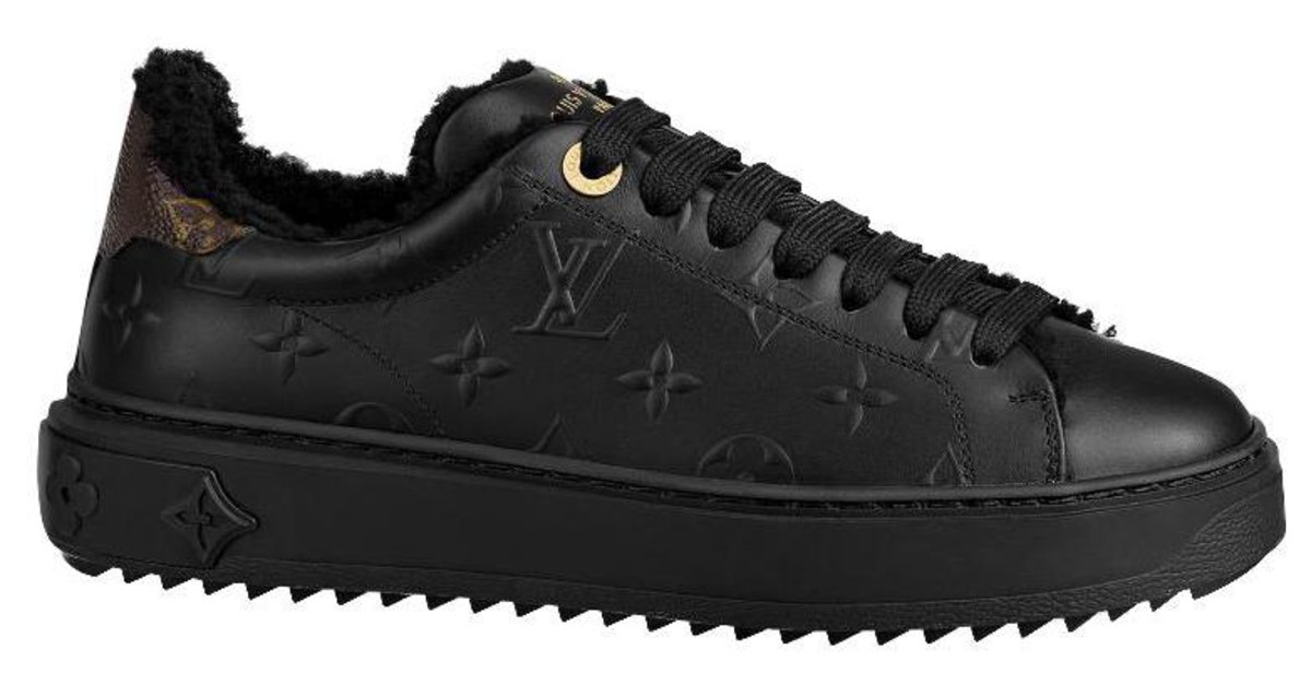 Louis Vuitton LV sneakers Time Out Black Leather ref.222692 - Joli Closet