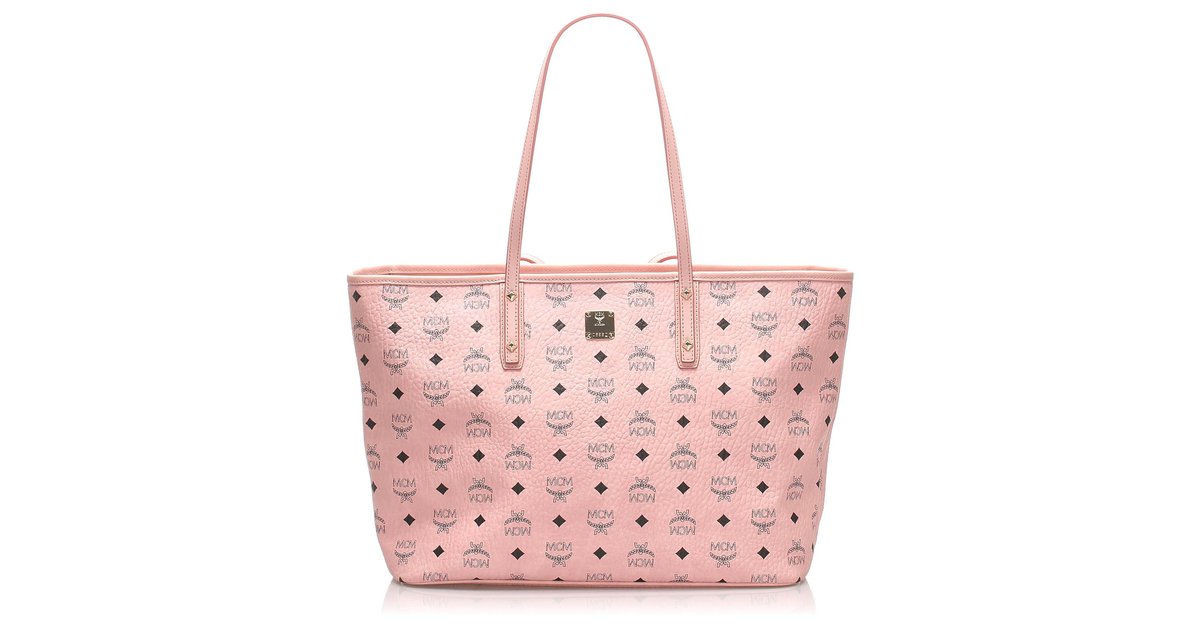 Leather tote MCM Pink in Leather - 30357961