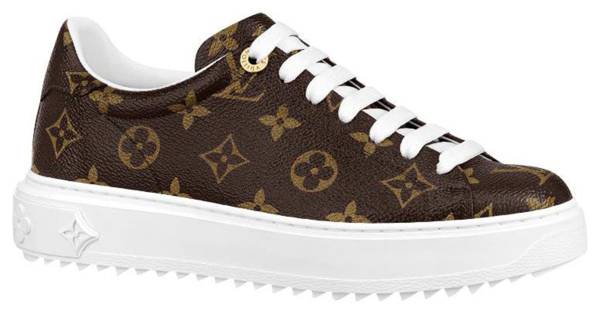 Louis Vuitton LV monogram sneakers Brown Leather ref.223163 - Joli
