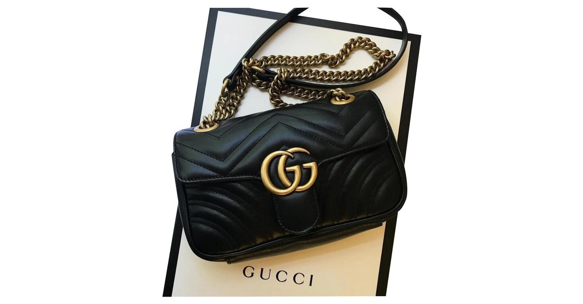 Gucci Marmont Black Leather ref.200217 - Joli Closet