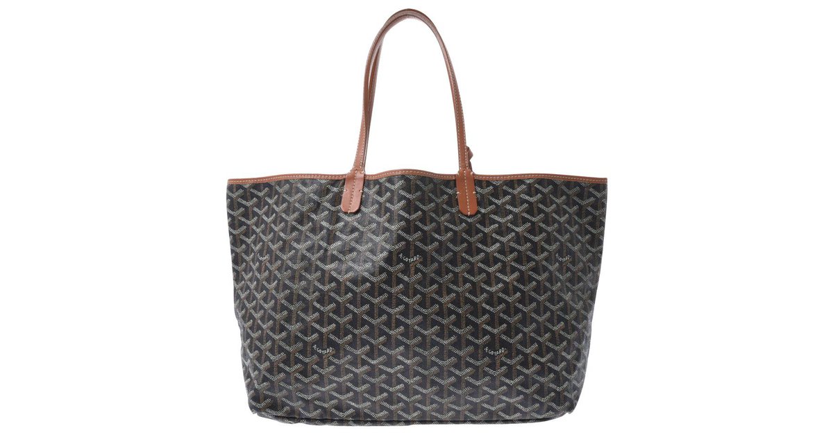 GOYARD Bellechasse PM Tote Bag PVC Leather Black Brown Purse