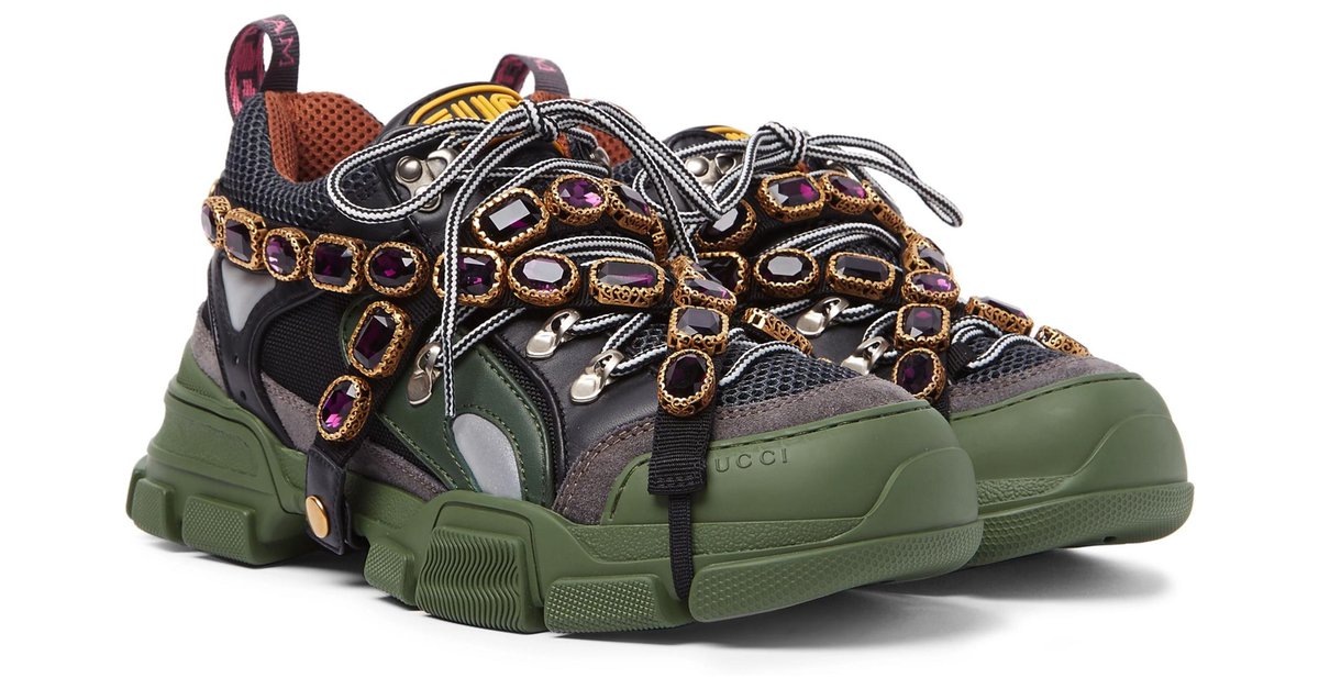 Gucci Flashtrek SEGA Green Removable Crystal sneakers Multiple colors ...