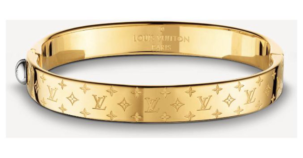 Louis Vuitton LV nanogram cuff new Golden Metal ref.227848 - Joli