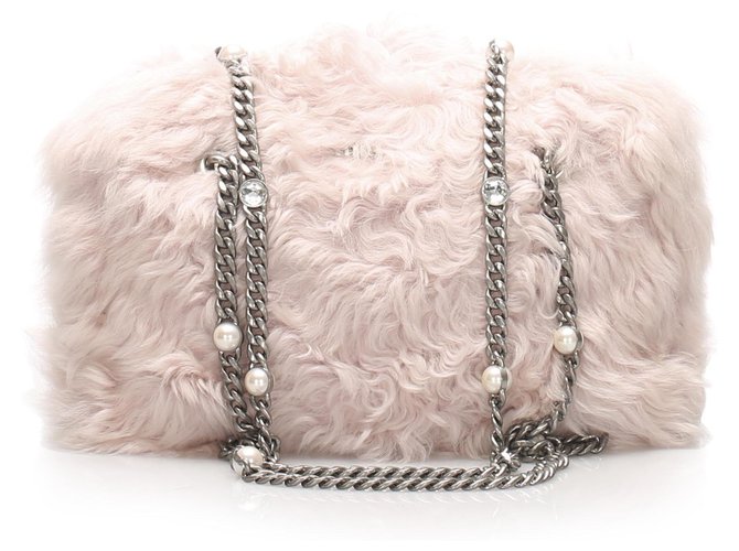 MIUMIU 26S POUCH BAG 15 IN LIGHT PINK CALFSKIN GOLD HARDWARE main image 1