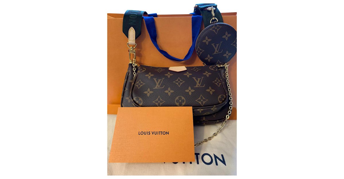 Louis Vuitton Multi Pochette Accessories / Khaki Brown Beige Leather  ref.437041 - Joli Closet