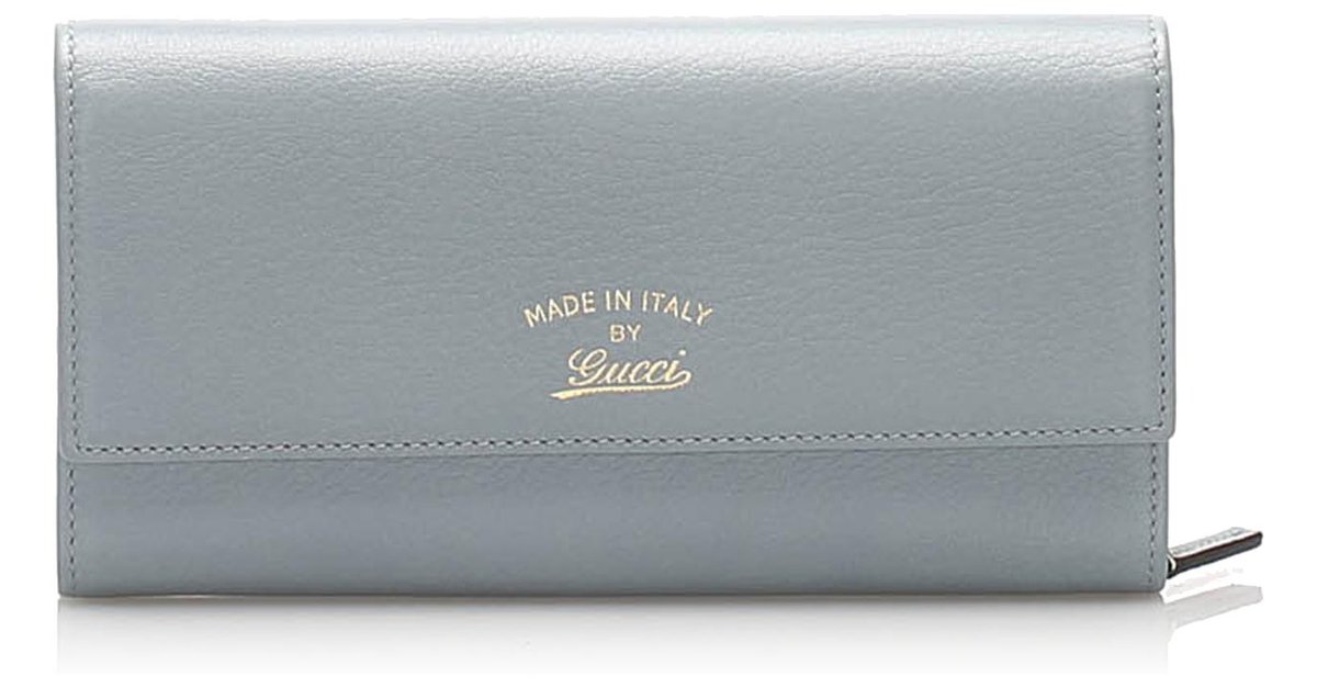 gucci blue leather wallet