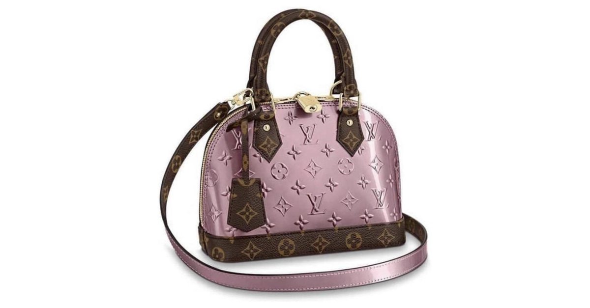 Bolso bandolera fucsia 100 % auténtico Louis Vuitton Alma BB barnis