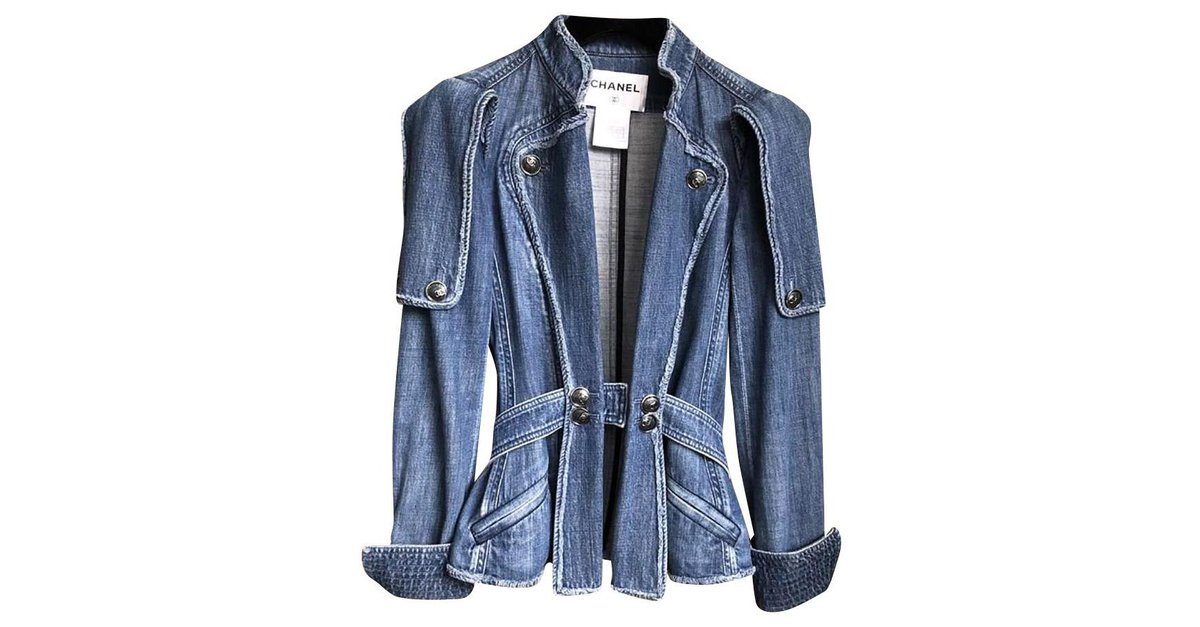 Chanel denim jacket Blue Cotton ref.234974 - Joli Closet