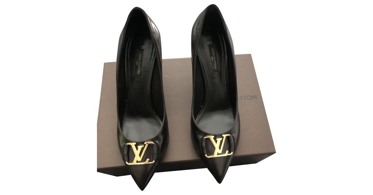 Louis Vuitton Heels Black Leather ref.9659 - Joli Closet