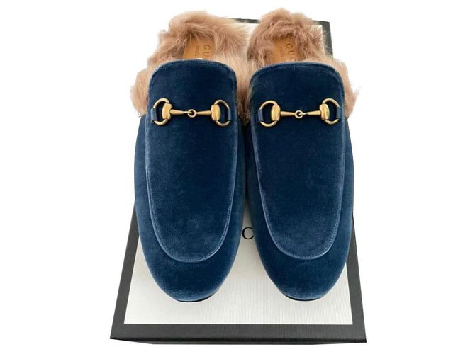 Gucci blue mules on sale