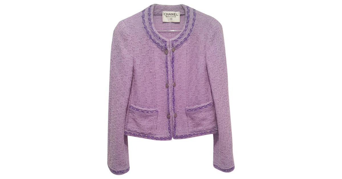 Chanel 46K chic tweed jacket Purple ref219631  Joli Closet