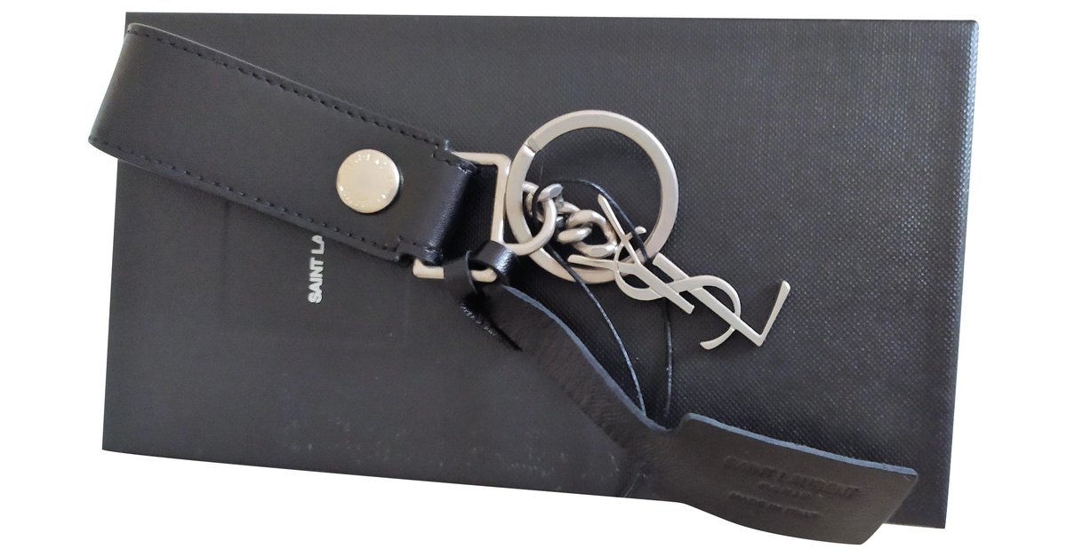 Saint Laurent key ring in calf leather Black ref.237737 - Joli Closet