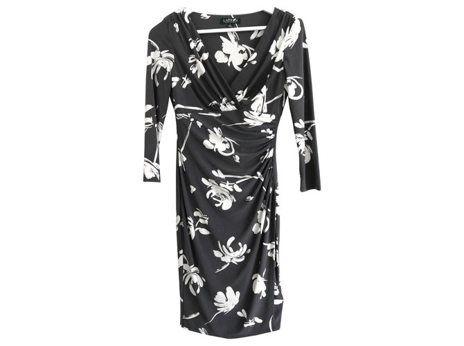 Ralph Lauren Grey Floral Jersey Dress Dark grey Polyester ref.237925 - Joli  Closet