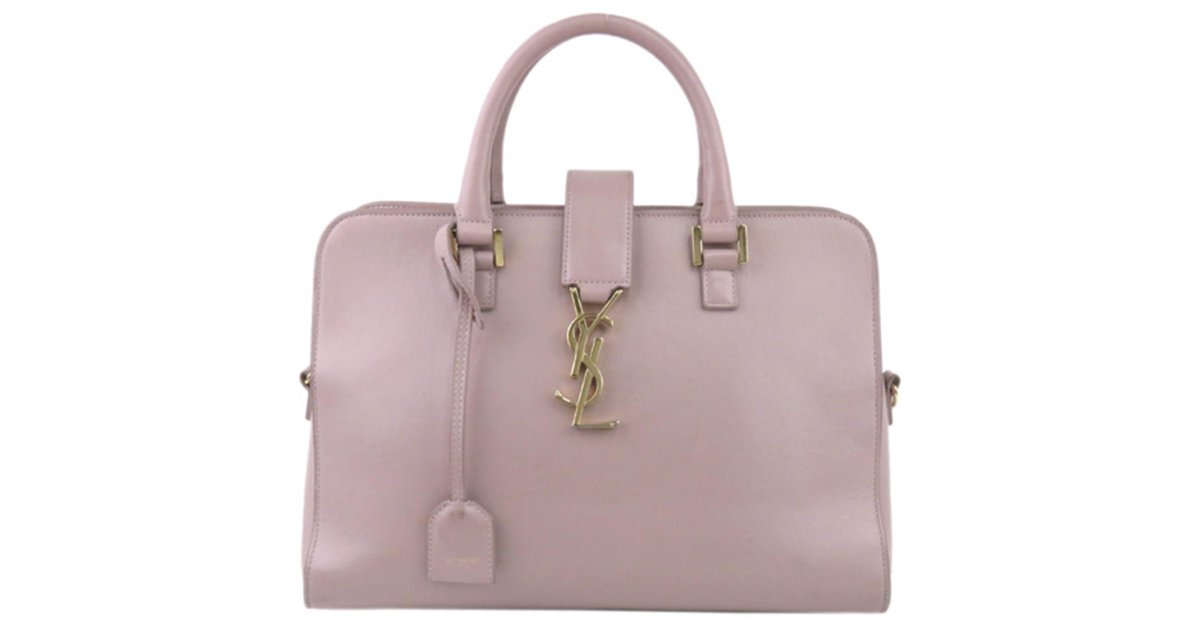 Yves Saint Laurent YSL Pink Cabas Monogram Leather Satchel Pony-style  calfskin ref.240295 - Joli Closet