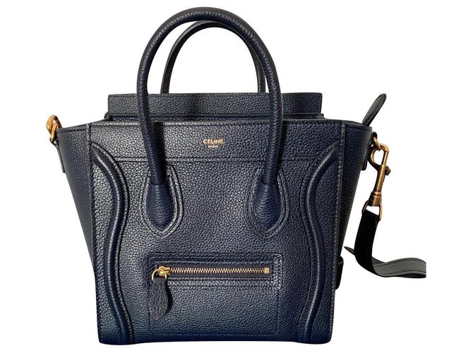Céline Nano luggage Navy blue Leather Joli Closet