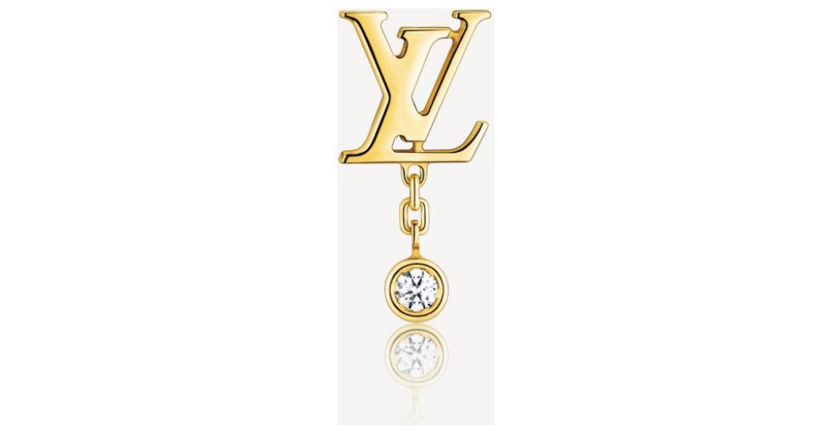 LOUIS VUITTON 18K White Gold Diamond Idylle Blossom LV Stud Earrings 868126