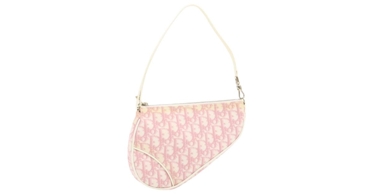 Christian Dior SADDLE bag Pink Cloth ref.104321 - Joli Closet