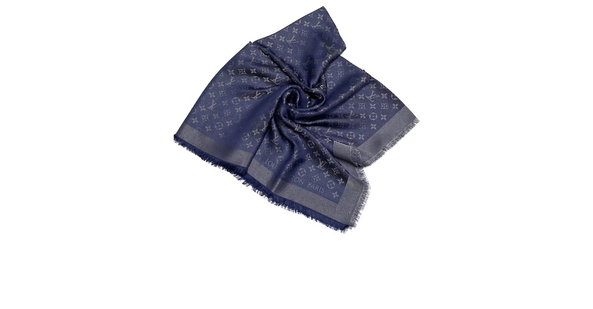 Louis Vuitton Monogram Shawl Bleu_nuit Scarf Dark Blue