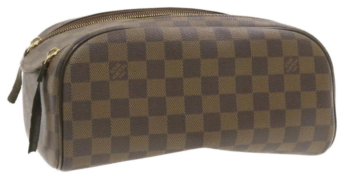 Louis Vuitton DOPP KIT DAMIER BROWN TOILETRY BAG Cloth ref.275512