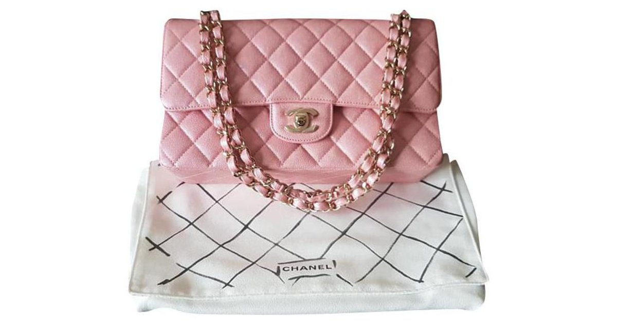 Chanel Classic Medium/Large Flap Pink Leather ref.242793