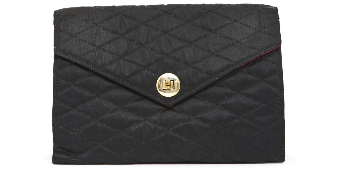 Chanel CHANEL Cocomark Flower Lace Clutch Bag Satin Black C2616 – NUIR  VINTAGE