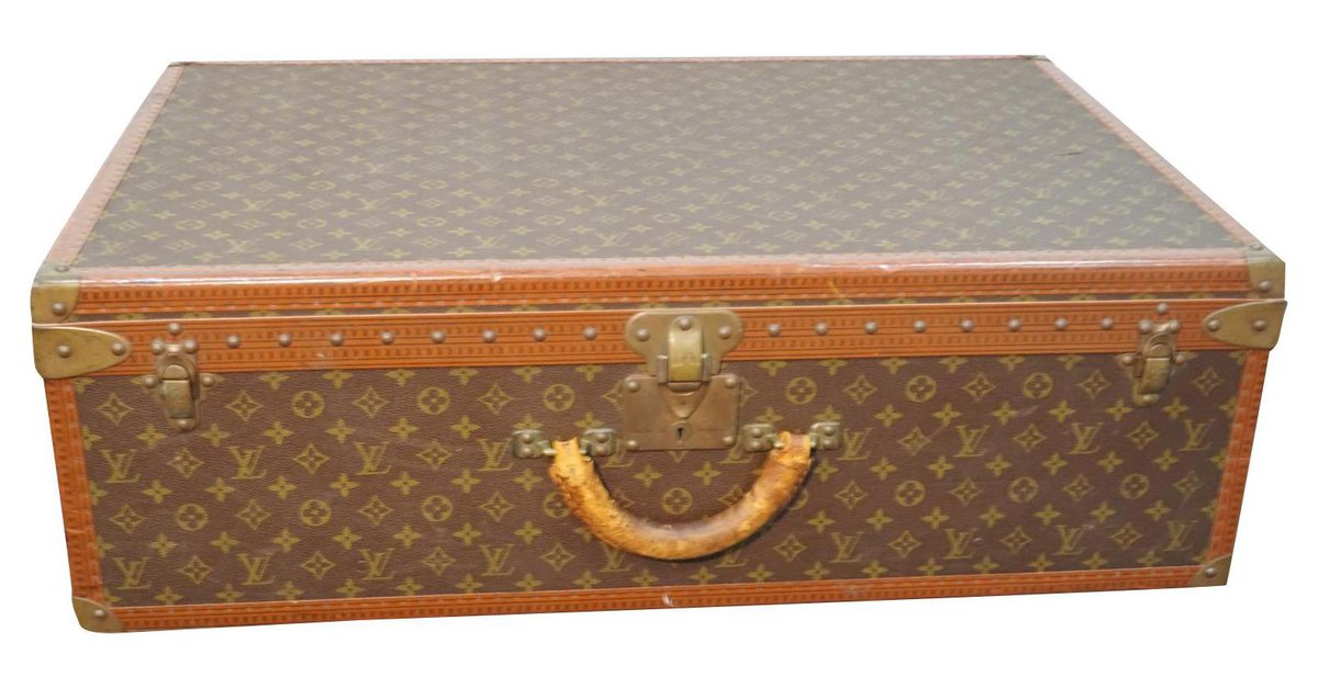 Sofia Coppola Louis Vuitton Monogram Alzer 80 Vintage Suitcase Brown  Leather ref.245041 - Joli Closet