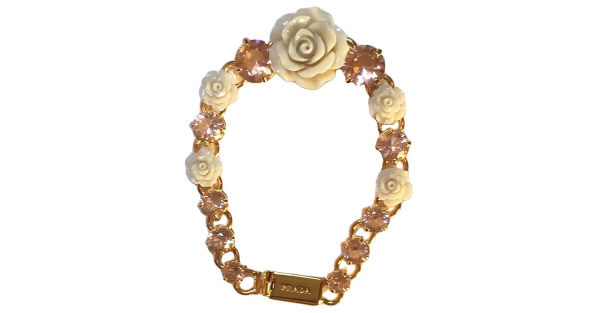 店内全品ﾎﾟｲﾝﾄ2倍!! PRADA 2012ss antique Rose bracelet - 通販