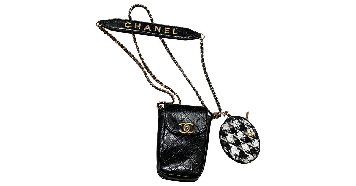 Chanel Ivory and Black Camellia Envelope Clutch with Strap  Only Authentics