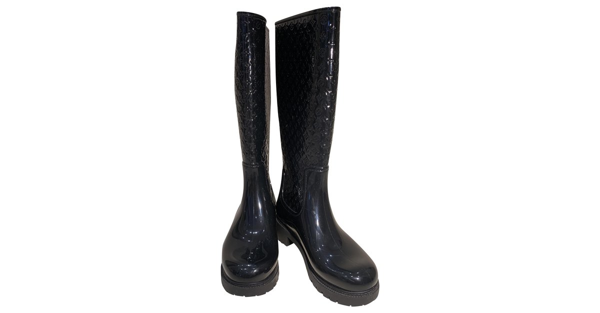 Louis Vuitton Drops Boots Black Rubber ref.248525 - Joli Closet