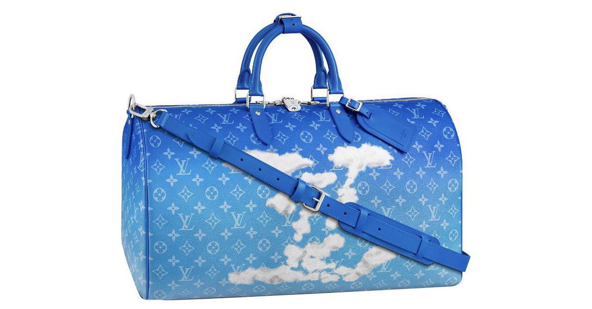 Louis Vuitton Blue LV Cup Sac Plein Air Long Keepall Bag Leather ref.395070  - Joli Closet