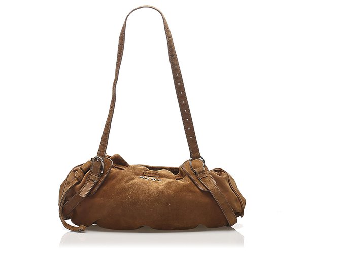 ★TOUT Y EST★ Miu Suede Shoulder Bag Friar Brown 09L3210D2W Miu Miu Brown Suede Shoulder Bag ○ Labellov ○ Buy and Sell