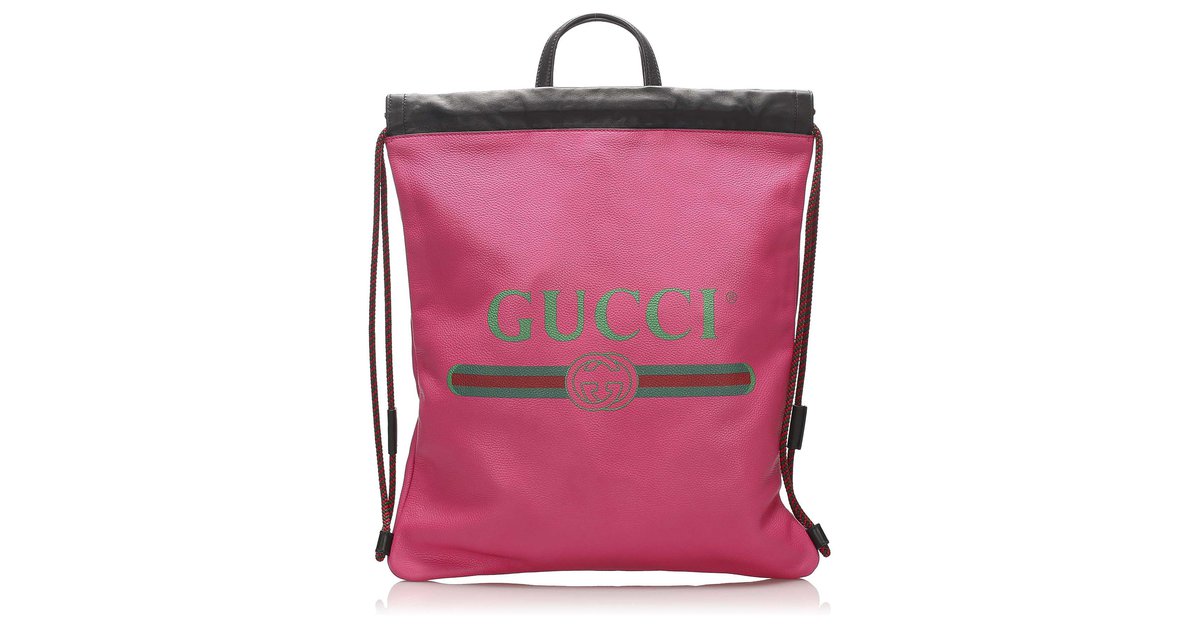 gucci pink drawstring bag