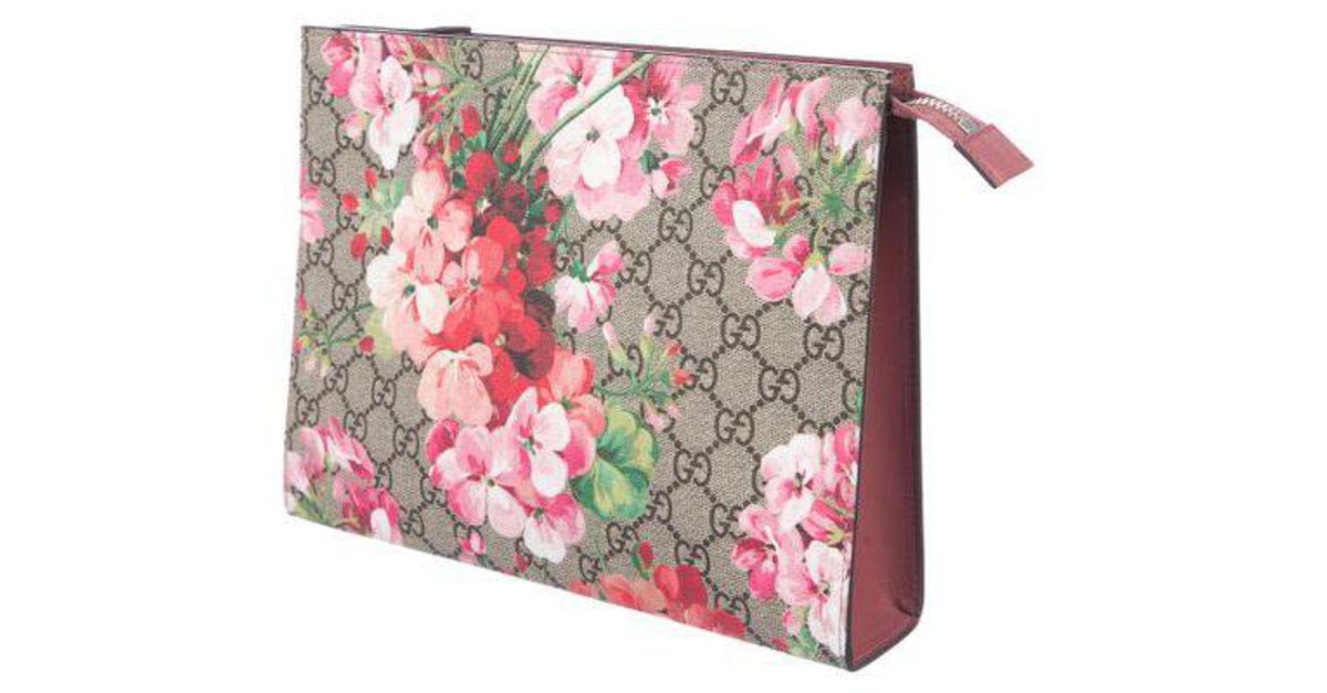 Gucci GG Blooms large cosmetic case Purple Leather ref.252826