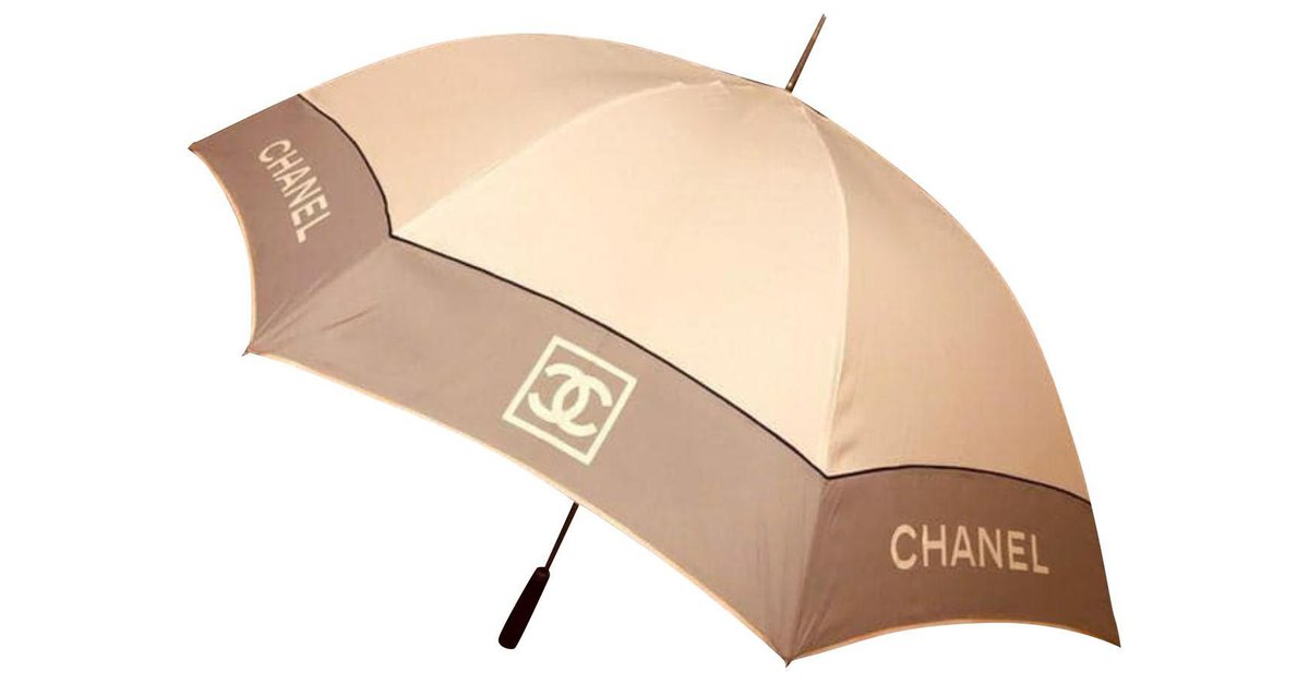 Large CHANEL umbrella Eggshell Polyester ref.253109