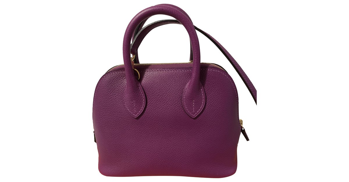 Hermès Hermes mini bolide 1923 Purple Leather ref.257011 - Joli Closet