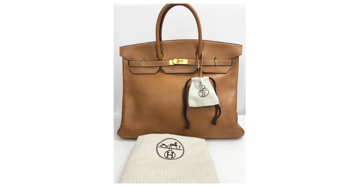 Hermès Birkin 40 cm Light brown Leather ref.258277 - Joli Closet