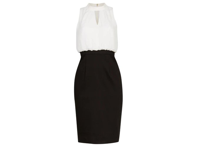 ted baker black white dress Ted Baker Ilsa Applique Lace Bodice Dress, Black/White ($620) liked on Polyvore featuring dresses, lace maxi dress, lace fit-and-flare dresses, embroidered maxi dress, black and white lace dress and long-sleeve mini