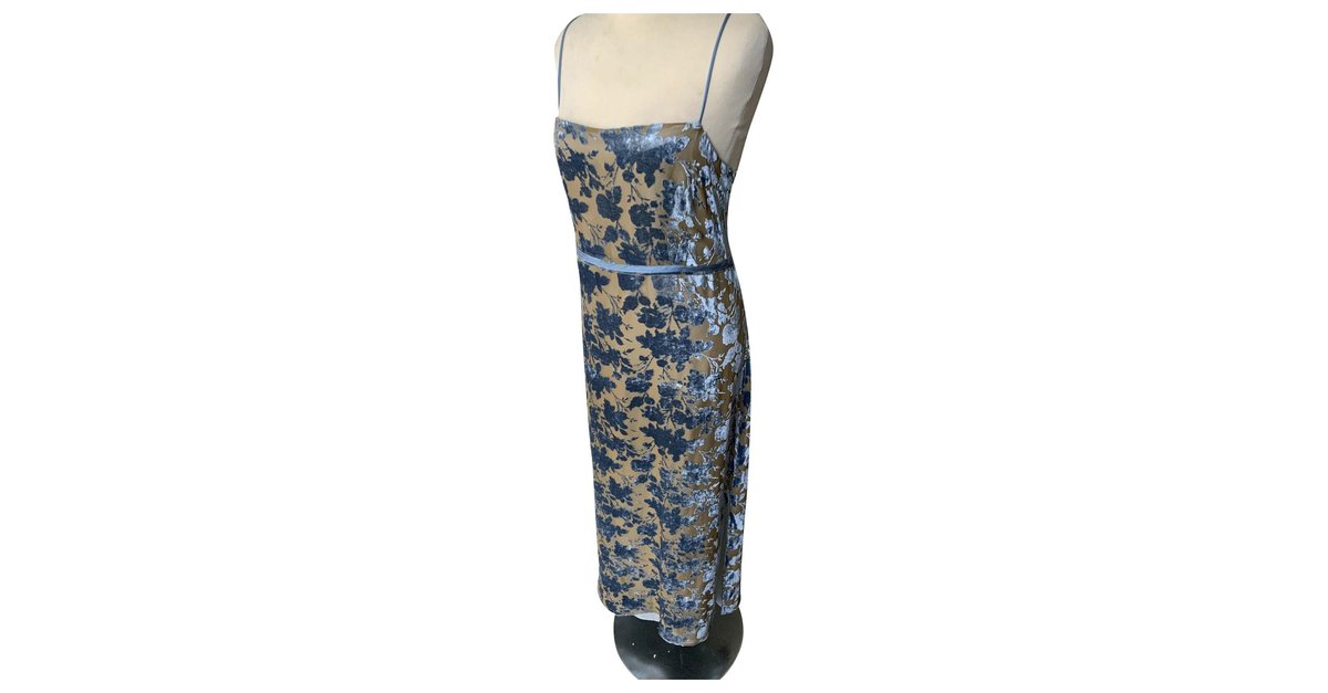 Zara vestido terciopelo Gr. S nuevo Azul ref.258655 - Joli Closet