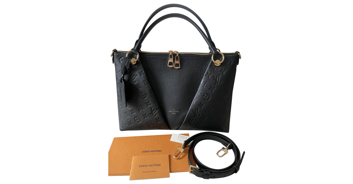 Louis Vuitton V Tote Monogram Canvas and Leather MM Black 1389101