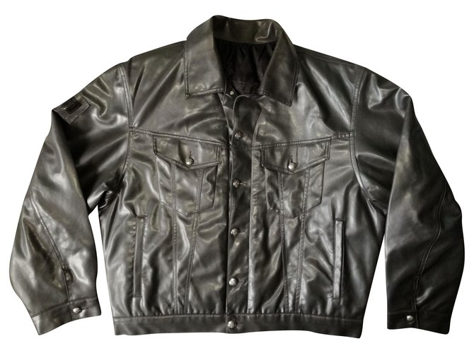 ジャケット・アウター VERSACE CLASSIC V2 VERSACE Classic V2 Vintage Oldschool Leather Men Jacket Coat