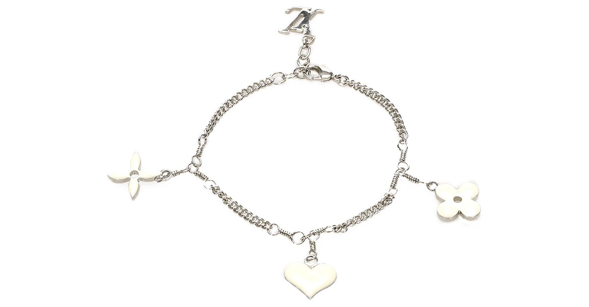 Louis Vuitton Silver Sweet Monogram Charm Bracelet Silvery White Metal  ref.263058 - Joli Closet