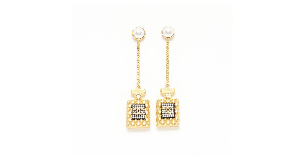 Crystal earrings Chanel Gold in Crystal  25277795