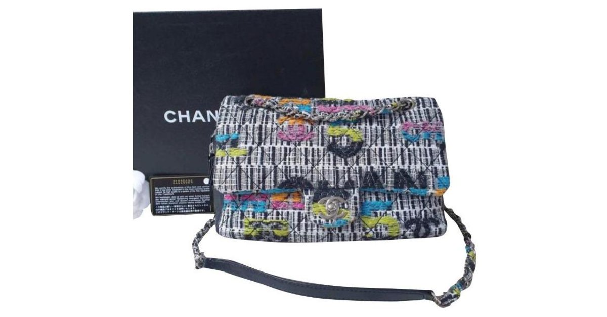 Chanel Multicolour Fantasy Tweed & Black Lambskin Medium Easy Flap Bag  Multiple colors ref.263915 - Joli Closet