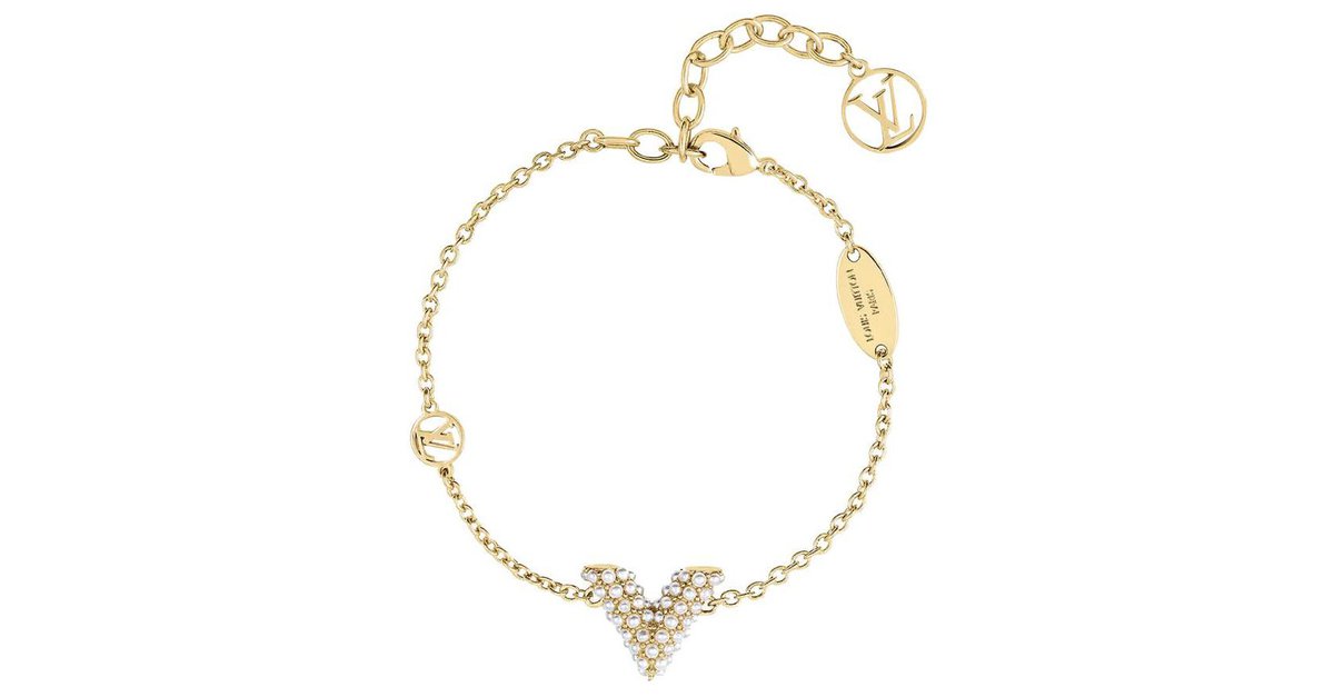 Louis Vuitton LV Iconic Pearls Bracelet Gold Metal & Resin. Size One Size