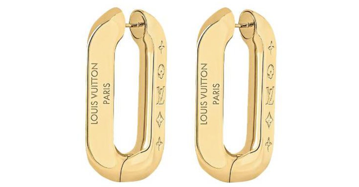Louis Vuitton LV Edge earings Gold hardware Metal ref.264986 - Joli Closet