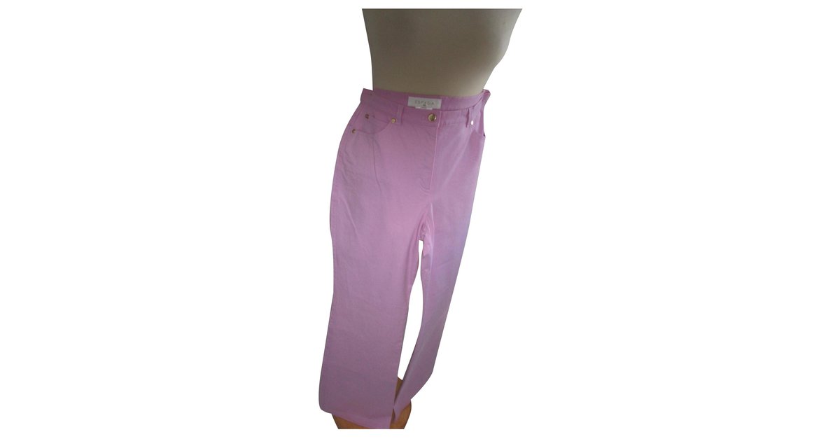 Escada Pants, leggings Pink Cotton ref.265024 - Joli Closet