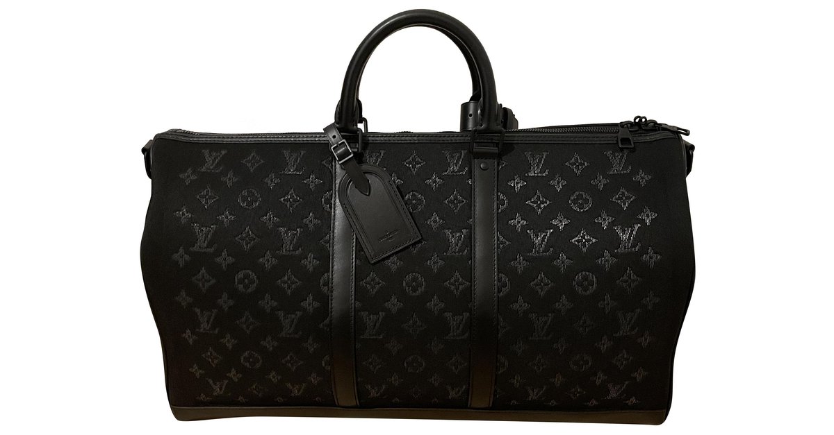 Louis Vuitton keepall 50 Lightup shoulder strap Black Multiple colors Cloth  ref.265717 - Joli Closet