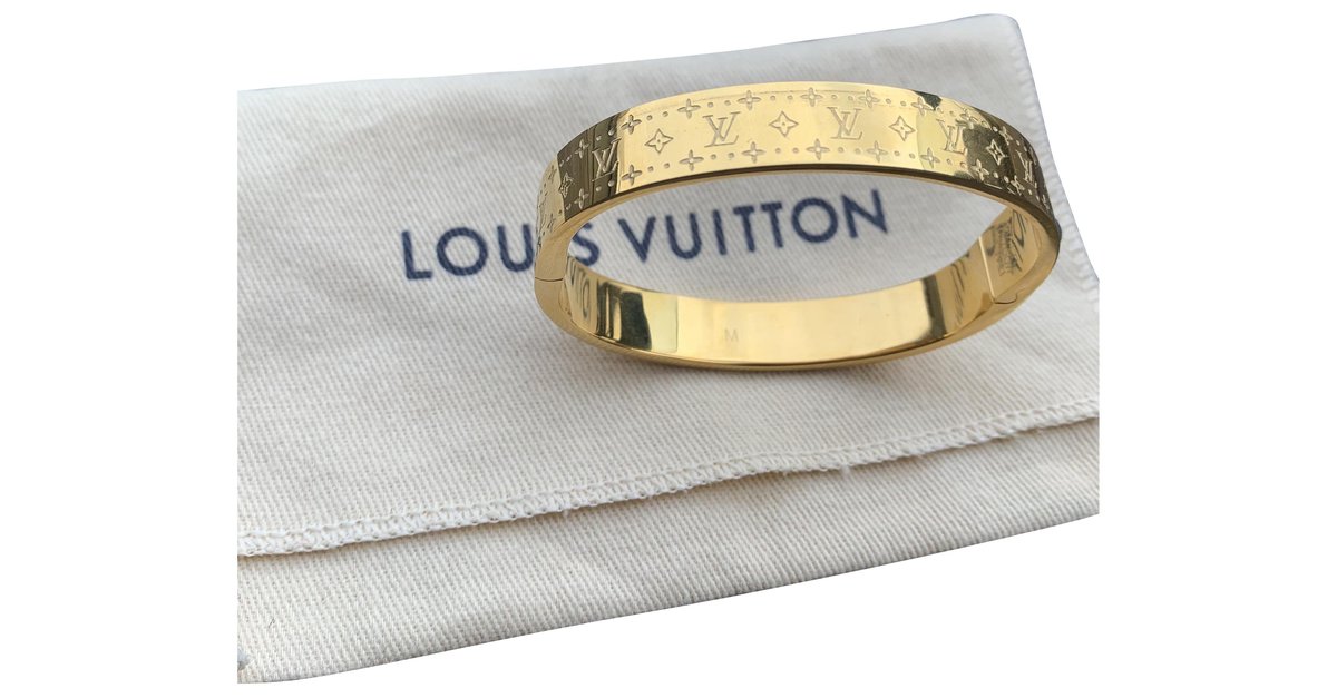 Louis Vuitton Palladium Finish Nanogram Cuff Bracelet S Louis Vuitton